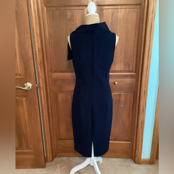 Badgley Mischka Sheath Dress with Tie Collar Detail - Picture 5 of 6